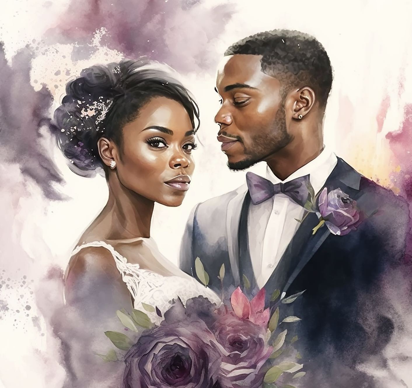 Bride and Groom's First Wedding Portrait