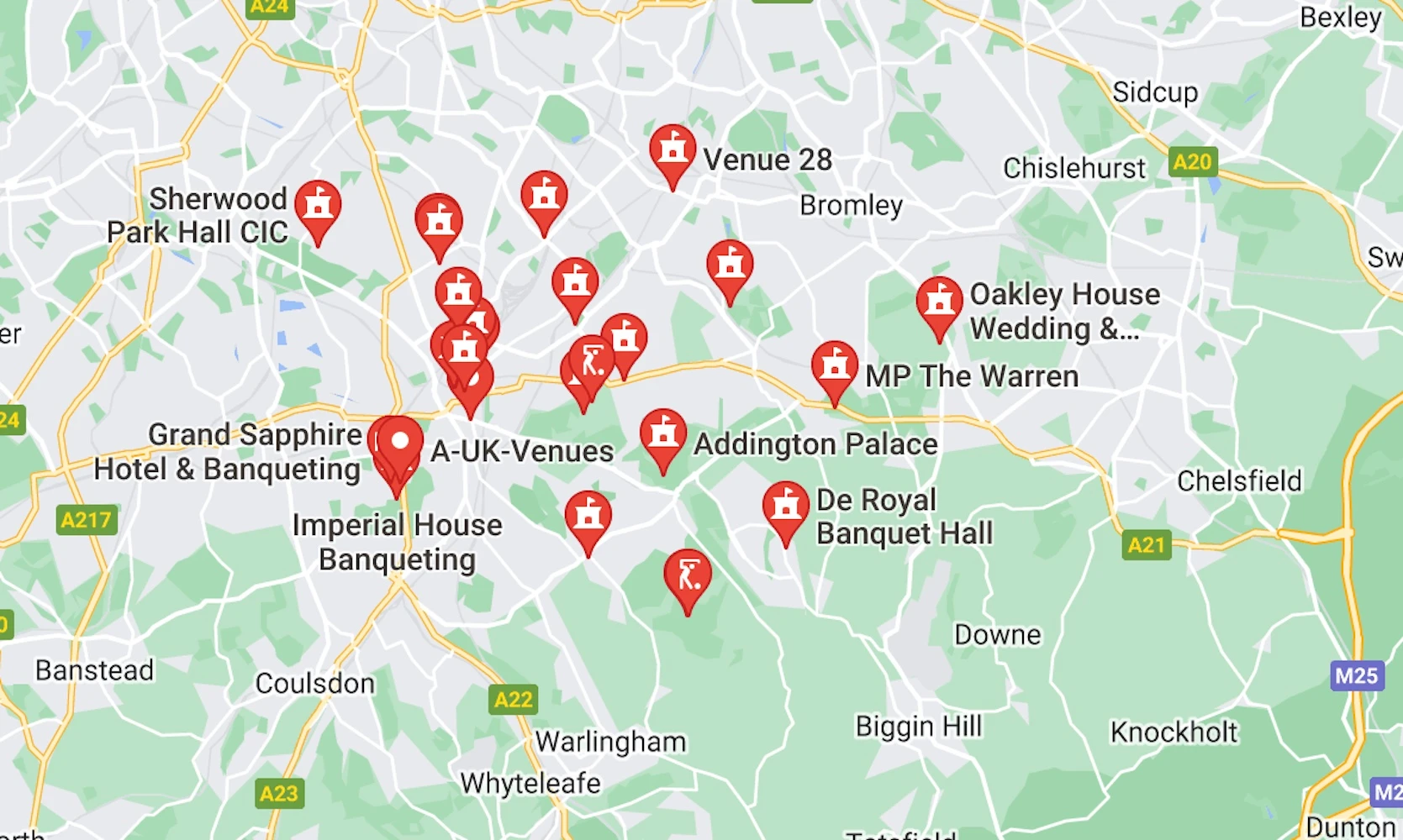 wedding venues near Croydon Surrey where photographer has photographed